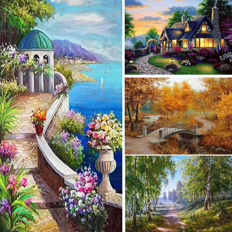 LANDSCAPE DRILL DIY 5D Diamond Painting Embroidery Cross Stitch Art